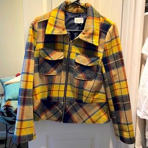 Plaid Zip Up Tartan Like Jacket from Jolt, Medium